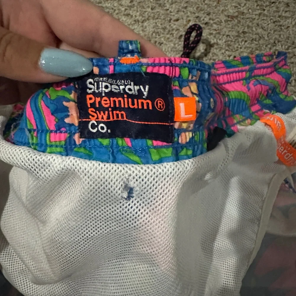 Superdry Colorful Parrot Print Drawstring Swim Shorts - L - Picture 5 of 5